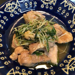 生姜の風味♪鶏肉と水菜の和風炒め^_^